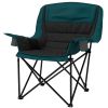 Padded Camping Chair for Adults, Portable Folding Camping Chair with Side Pockets, Cup Holders, Carry Bag, Black