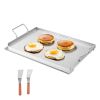 VEVOR Stainless Steel Griddle, 23x16 inch Universal Flat Top Rectangular Plate, Gas Grill Griddle for BBQ Grill, Teppanyaki