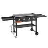VEVOR Gas Griddle, 4-Burner Flat Top Grill, 36 inch Grill Plate Foldable Propane Griddle with Wheels, 60000 BTU Outdoor Flat Top Grills for Pan-Frying