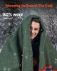 VEVOR Wool Camping Blanket, Large Warm Stadium Blanket, Waterproof & Windproof, Flame Retardant, Great for Outdoors, Picnics, Hiking, Sports Events