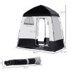 Shower Tent w/ Two Rooms, Shower Bag, Floor and Carrying Bag, Portable Privacy Shelter, Instant Changing Room for 2 Person, Black