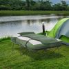2-Person Folding Camping Cot Portable Outdoor Bed Set with Sleeping Bag, Inflatable Air Mattress, Comfort Pillows and Carry Bag