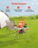 VEVOR Folding Camping Table, Adjustable Height Portable Side Tables, Aluminum MDF Beach Table with Mesh Layer, Carrying Handle